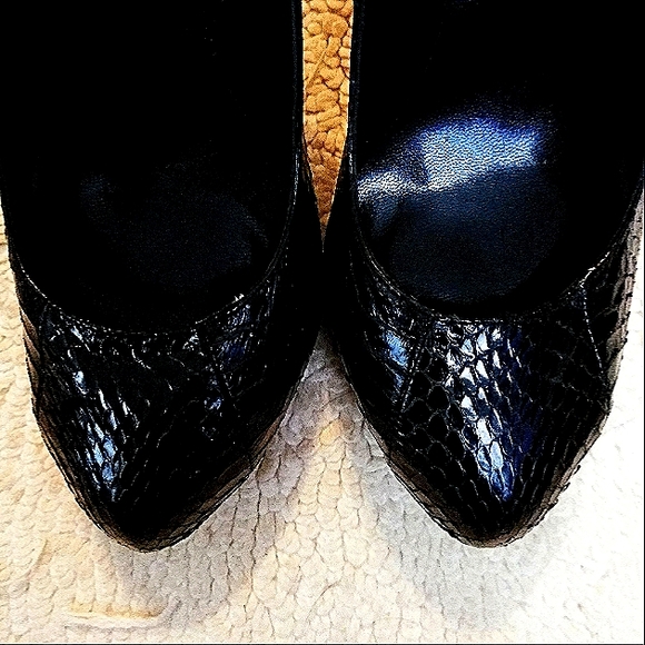 Black Kathryn Amberleigh Snake Skin high Heels size 9M - Picture 9 of 9